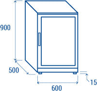 Arrière bar réfrigérée porte vitrée BBA 148 - Cool Head 600x500x900 mm 138 L 135 W Coolhead - vue 7 - Arrière-bar réfrigéré pro CHR - Cuistéo