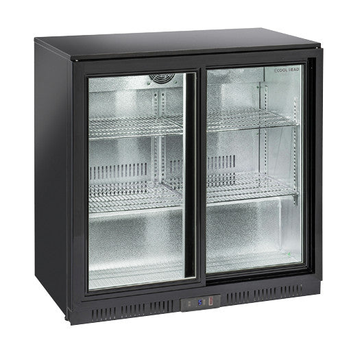 Arrière bar réfrigérée portes vitrées coulissantes BBC 208 S - Cool Head 900x520x900 mm 201 L 230 W Coolhead - Arrière-bar réfrigéré professionnel CHR - matériel cuisine pro - Cuistéo