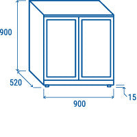 Arrière bar réfrigérée portes vitrées coulissantes BBC 208 S - Cool Head 900x520x900 mm 201 L 230 W Coolhead - vue 6 - Arrière-bar réfrigéré pro CHR - Cuistéo