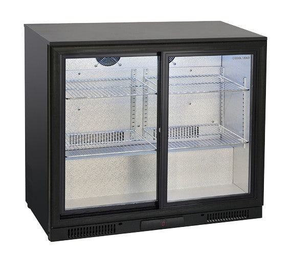 Arrière bar réfrigérée portes vitrées coulissantes BBC 286 S - Cool Head 900x500x860 mm 208 L 160 W Coolhead - Arrière-bar réfrigéré professionnel CHR - matériel cuisine pro - Cuistéo