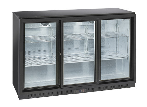 Arrière bar réfrigérée portes vitrées coulissantes BBC 330 S - Cool Head 1350x520x900 mm 320 L 240 W Coolhead - Arrière-bar réfrigéré professionnel CHR - matériel cuisine pro - Cuistéo
