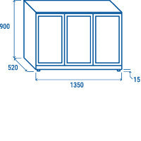 Arrière bar réfrigérée portes vitrées coulissantes BBC 330 S - Cool Head 1350x520x900 mm 320 L 240 W Coolhead - vue 6 - Arrière-bar réfrigéré pro CHR - Cuistéo