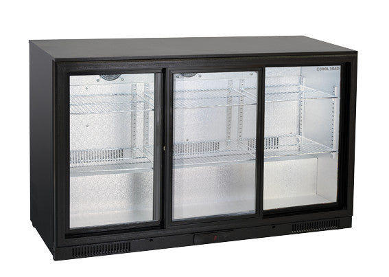 Arrière bar réfrigérée portes vitrées coulissantes BBC 386 S - Cool Head 1335x500x860 mm 318 L 215 W Coolhead - Arrière-bar réfrigéré professionnel CHR - matériel cuisine pro - Cuistéo