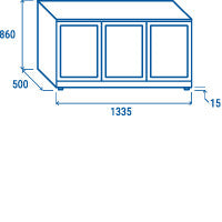 Arrière bar réfrigérée portes vitrées coulissantes BBC 386 S - Cool Head 1335x500x860 mm 318 L 215 W Coolhead - vue 6 - Arrière-bar réfrigéré pro CHR - Cuistéo