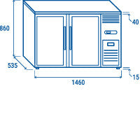 Comptoir arrière bar QBG 200 - Cool Head 1460x535x860 mm 315 L 240 W Coolhead - vue 11 - Arrière-bar réfrigéré pro CHR - Cuistéo