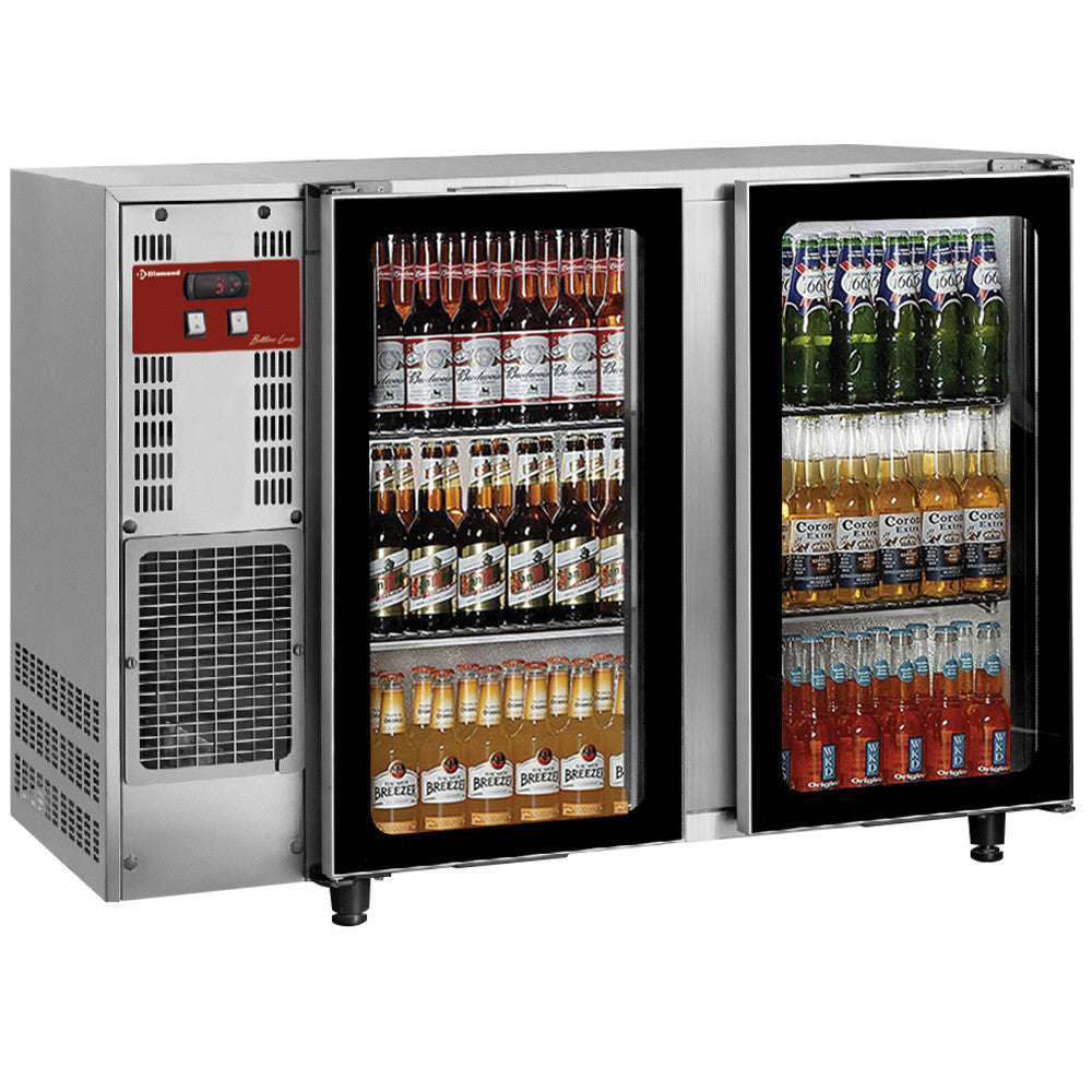 Réfrigérateur à boissons inox 2 portes vitrées 375 l - Diamond