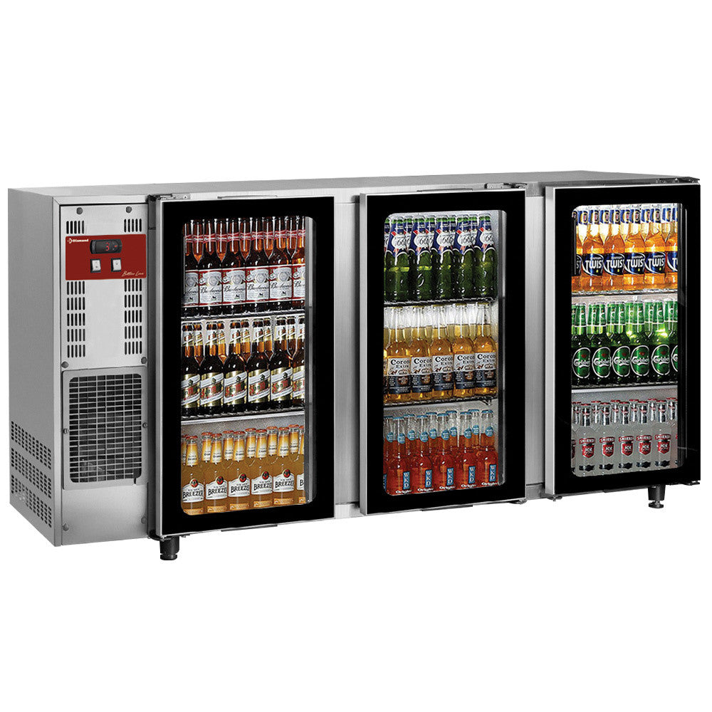 Réfrigérateur à boissons inox 3 portes vitrées - Diamond