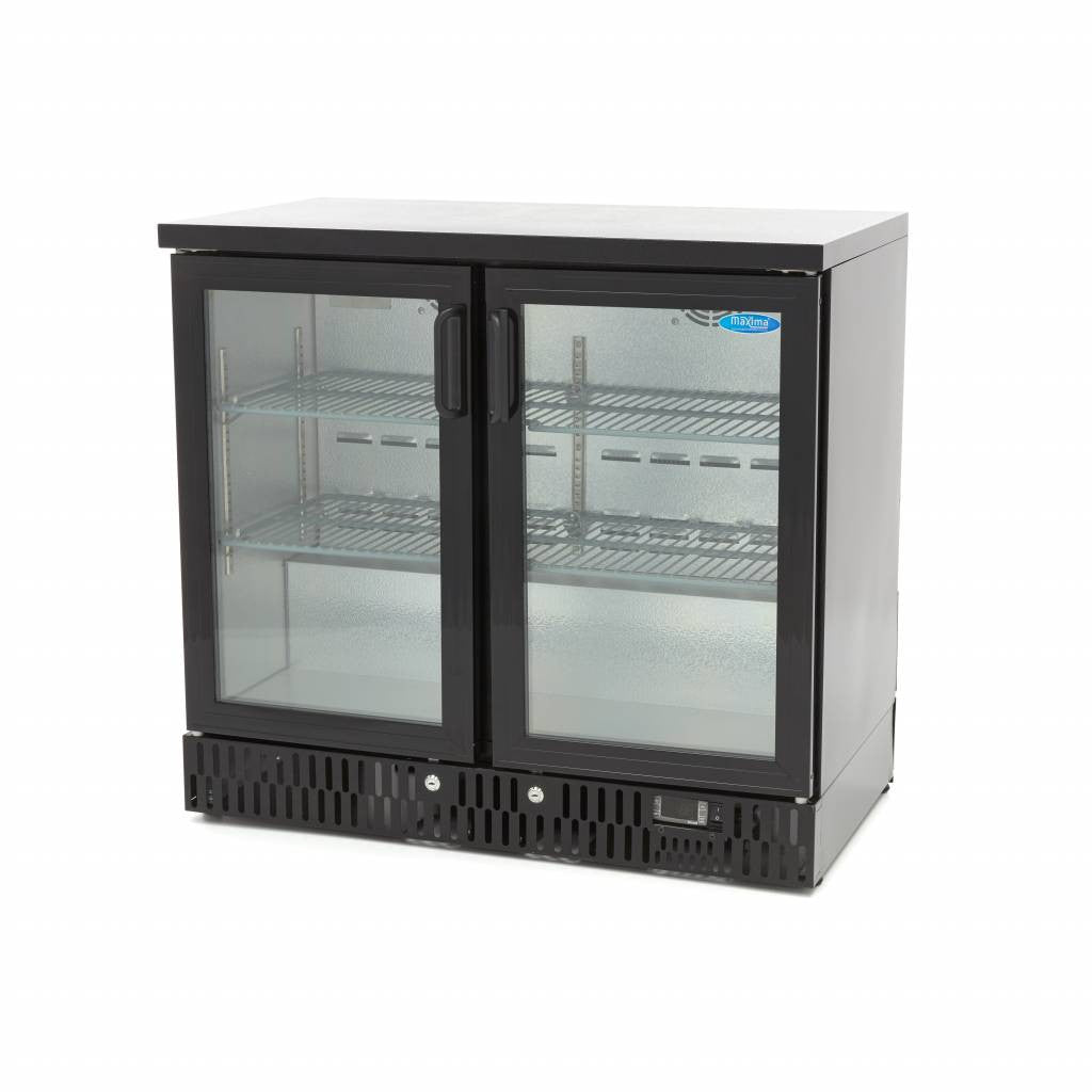 Arrière bar - 227L - 2 portes - 4 étagères inox 200 W Maxima - Arrière-bar réfrigéré professionnel CHR - matériel cuisine pro - Cuistéo