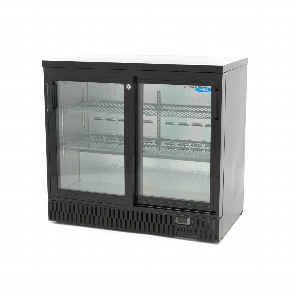 Arrière bar - 227L - 2 portes- 4 étagères inox 200 W Maxima - Arrière-bar réfrigéré professionnel CHR - matériel cuisine pro - Cuistéo