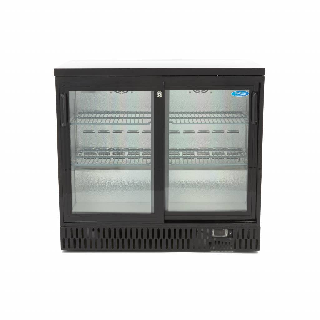 Arrière bar - 227L - 2 portes- 4 étagères inox 200 W Maxima - vue 5 - Arrière-bar réfrigéré pro CHR - Cuistéo