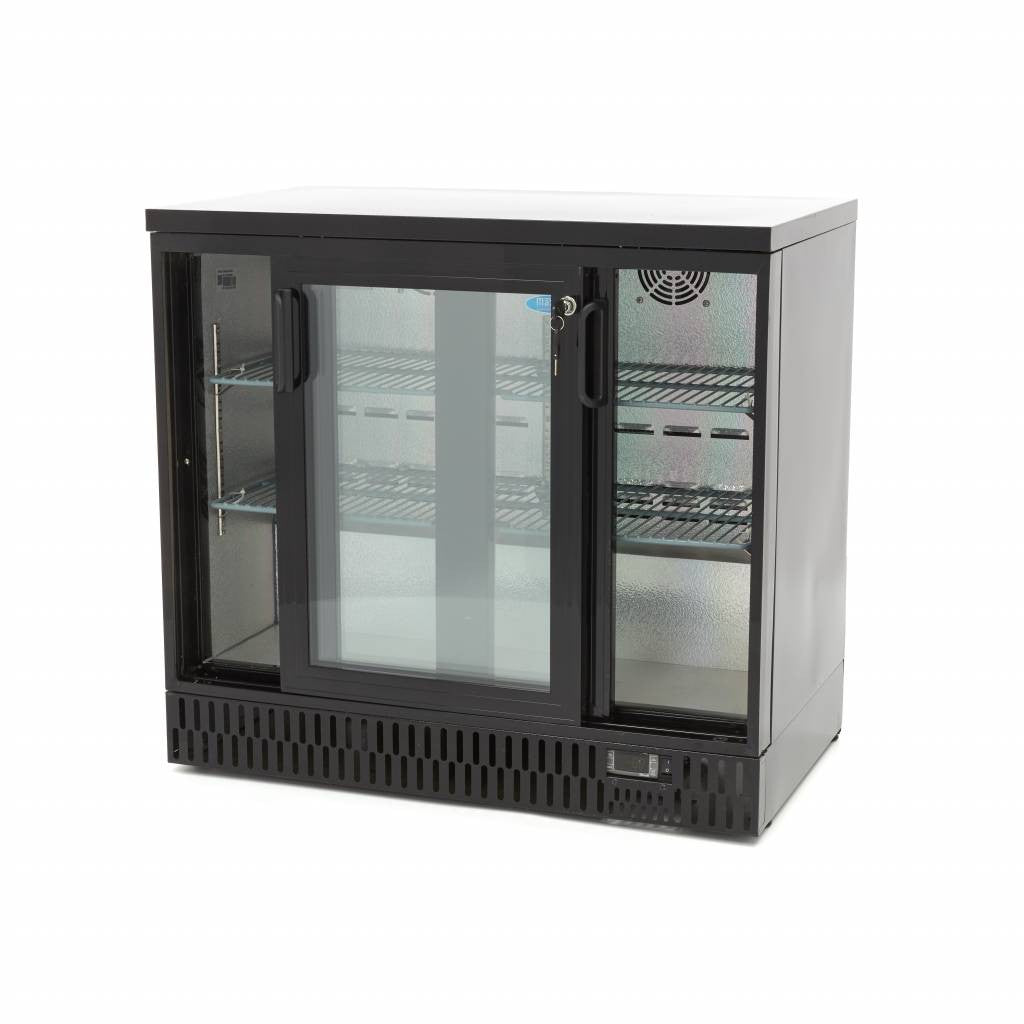 Arrière bar - 227L - 2 portes- 4 étagères inox 200 W Maxima - vue 6 - Arrière-bar réfrigéré pro CHR - Cuistéo