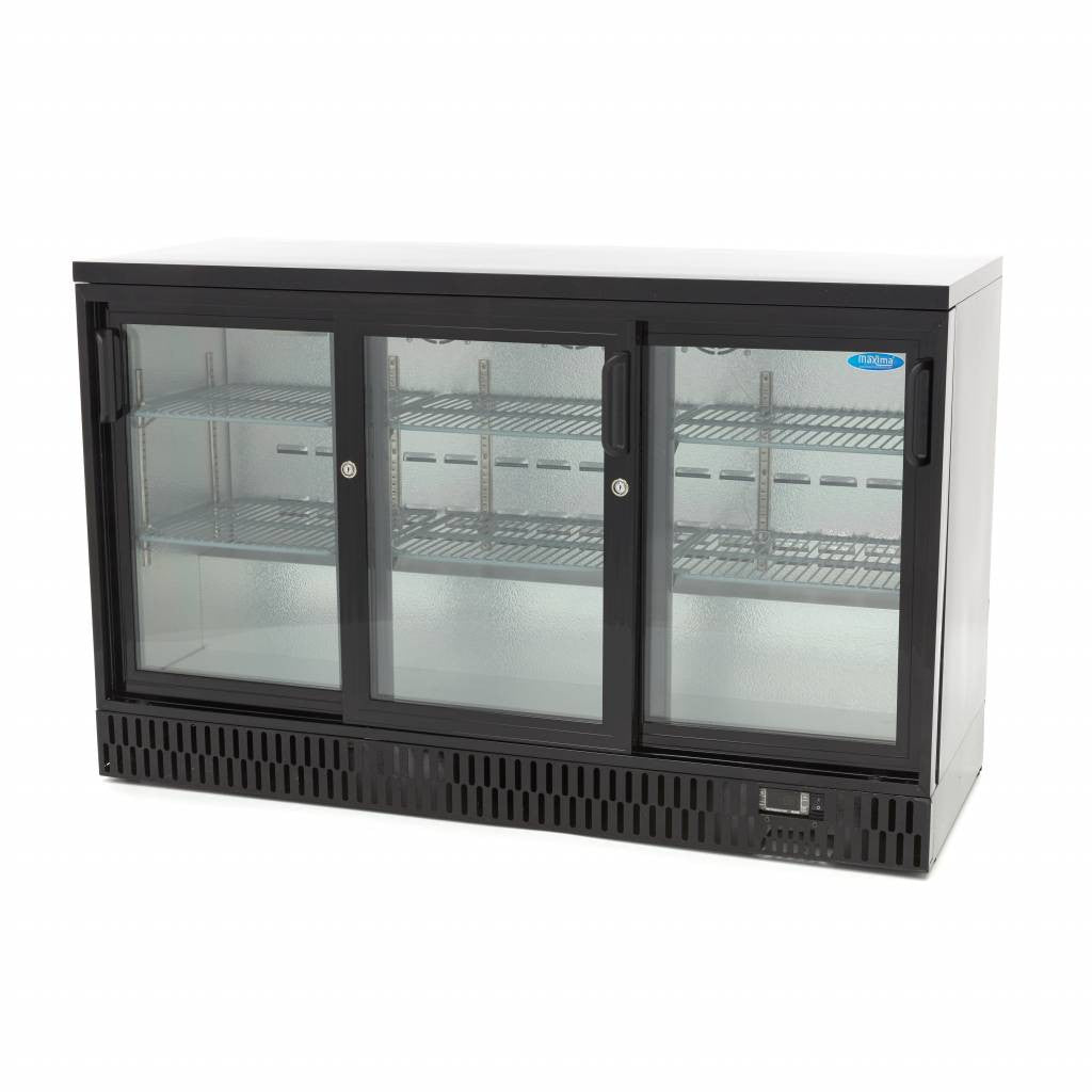 Frigo à boissons - 341L - 3 portes - 6 étagères inox 250 W Maxima - Arrière-bar réfrigéré professionnel CHR - matériel cuisine pro - Cuistéo
