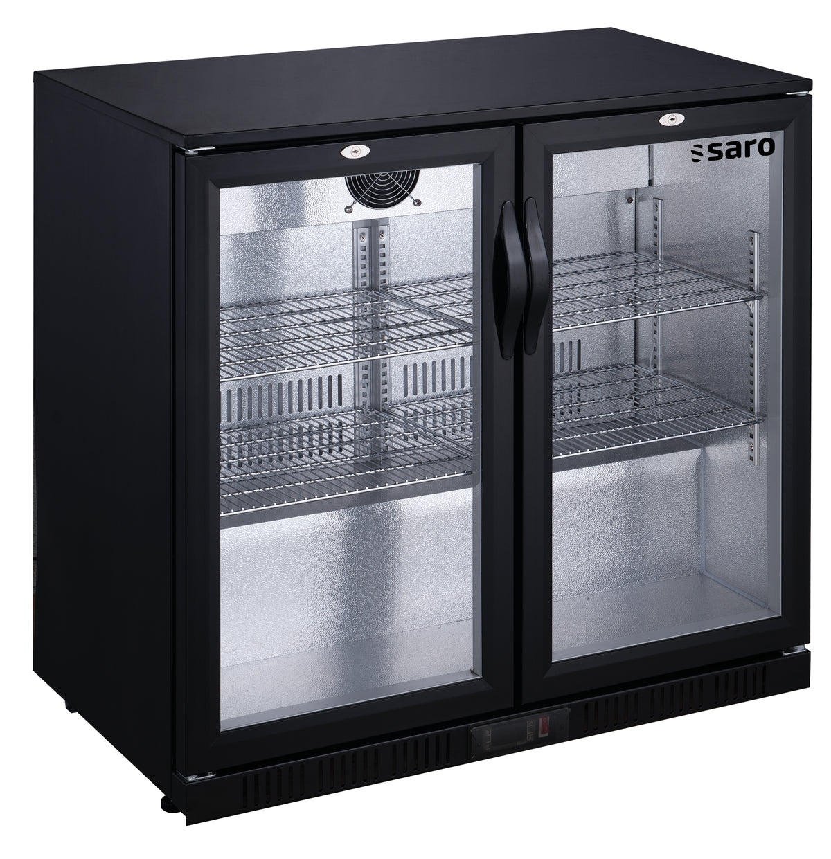 Arrière-bar réfrigéré - 2 portes vitrées - 198L inox Saro - Arrière-bar réfrigéré professionnel CHR - matériel cuisine pro - Cuistéo