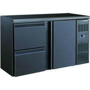 Arrière-bar réfrigéré - 1 porte - 2 tiroirs - 350L inox Saro - Arrière-bar réfrigéré professionnel CHR - matériel cuisine pro - Cuistéo
