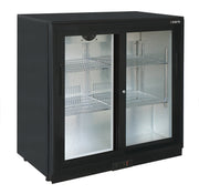 Arrière-bar réfrigéré - 2 portes coulissantes - 198L inox Saro - Arrière-bar réfrigéré professionnel CHR - matériel cuisine pro - Cuistéo