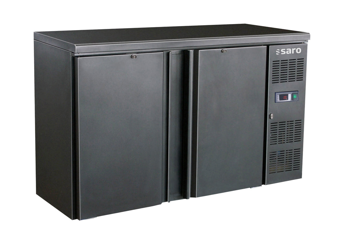 Arrière-bar réfrigéré - 2 portes - 350L - Noir inox Saro - Arrière-bar réfrigéré professionnel CHR - matériel cuisine pro - Cuistéo