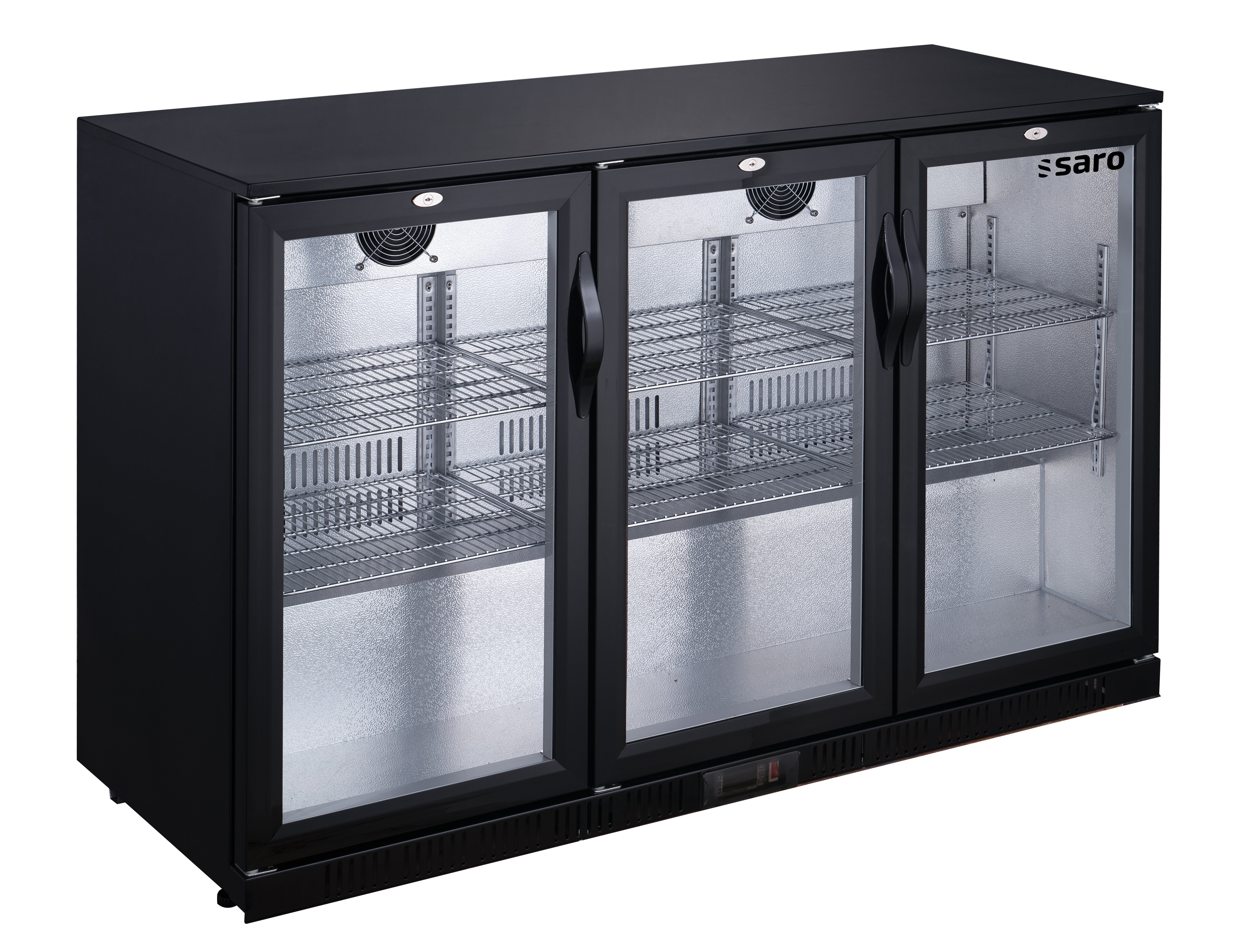 Arrière-bar réfrigéré - 3 portes vitrées - 320L inox Saro - Arrière-bar réfrigéré professionnel CHR - matériel cuisine pro - Cuistéo