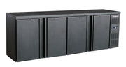 Arrière-bar réfrigéré - 4 portes - 598L - Noir inox Saro - Arrière-bar réfrigéré professionnel CHR - matériel cuisine pro - Cuistéo
