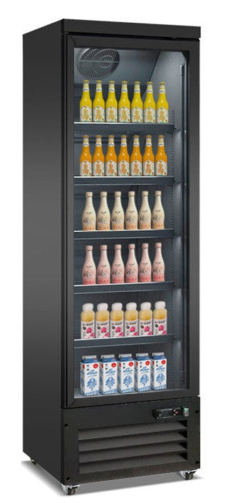 Réfrigérateur 1 porte en verre noir CEB-500r BL 620x705x2050 mm 450 L 0.3 kW Combisteel - Armoire à boissons professionnel CHR - matériel cuisine pro - Cuistéo