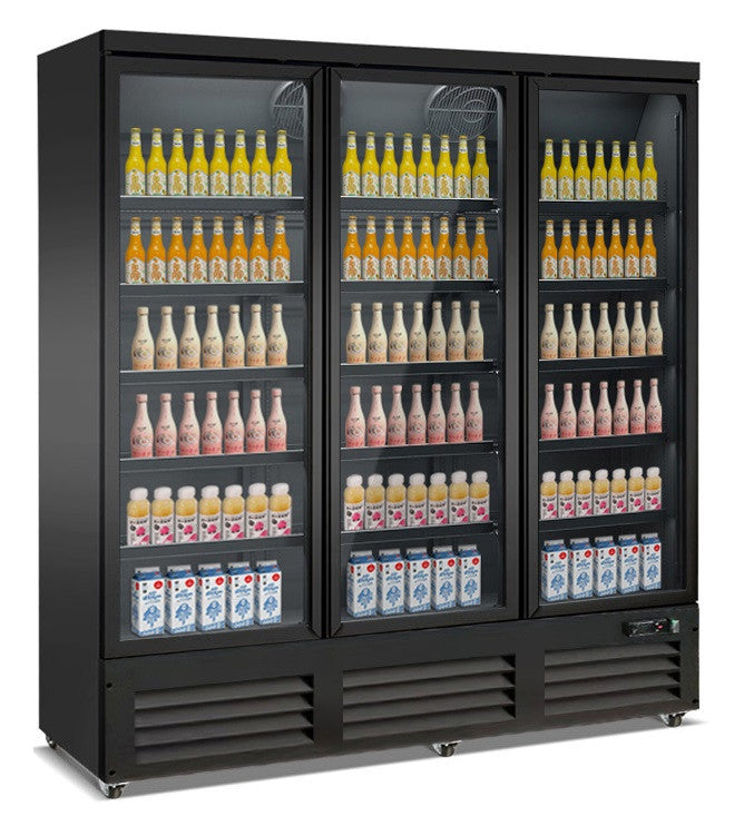 Réfrigérateur 3 portes 15 grilles en verre noir 1600l 1880x705x2050 mm 1.08 kW Combisteel - Armoire à boissons professionnel CHR - matériel cuisine pro - Cuistéo