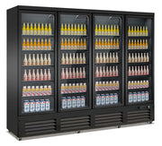 Réfrigérateur 4 portes vitrées noir 20 grilles 2500x705x2050 mm 2000 L 1.24 kW Combisteel - Armoire à boissons professionnel CHR - matériel cuisine pro - Cuistéo