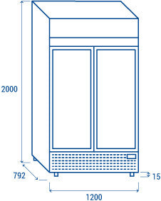 Réfrigérateur à boissons de 1000 litres TKG 1000 H - Cool Head 1200x792x2000 mm 850 W Coolhead - vue 6 - Armoire à boissons pro CHR - Cuistéo