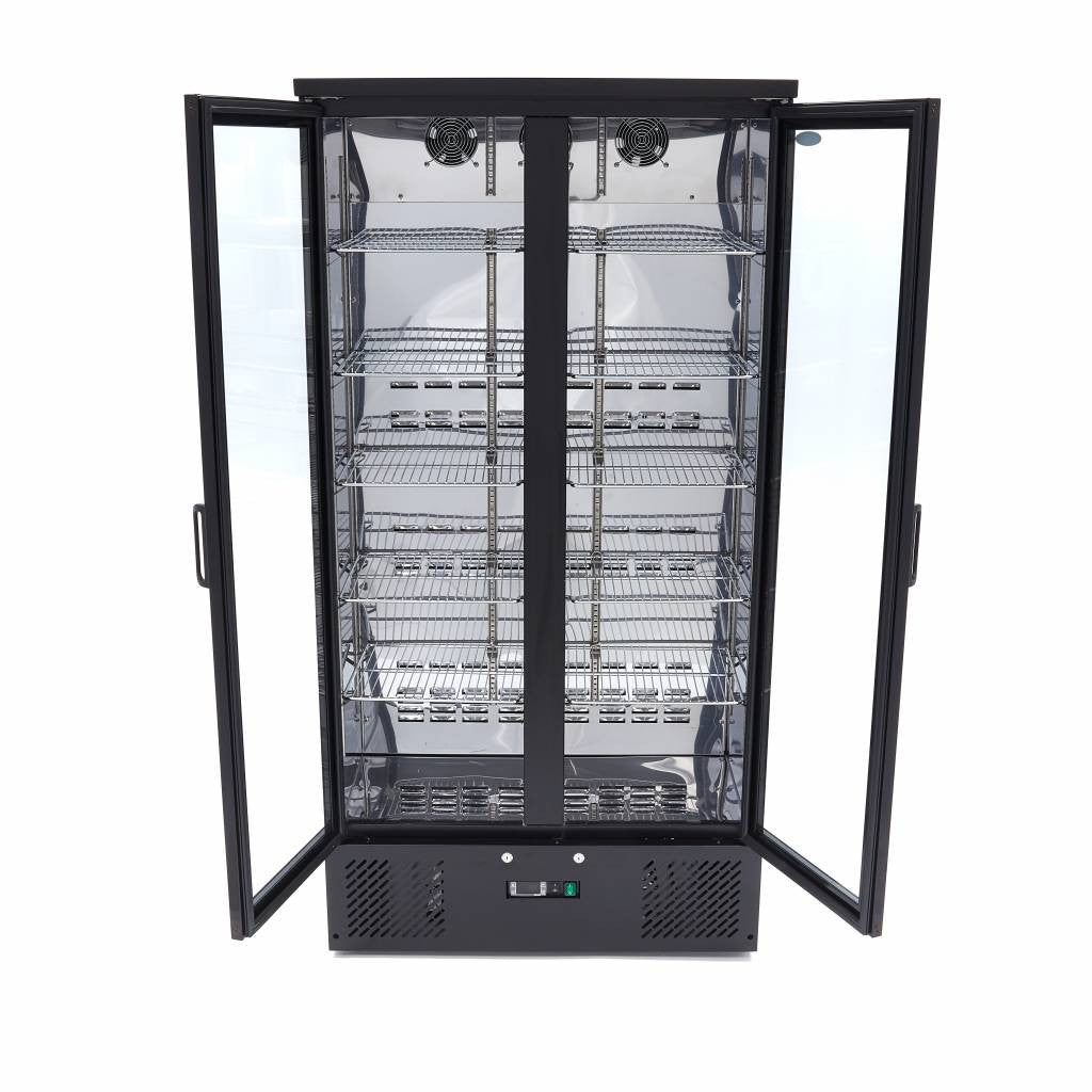 Réfrigérateur à boissons - 466L - 10 étagères inox 418 W Maxima - vue 3 - Armoire à boissons pro CHR - Cuistéo