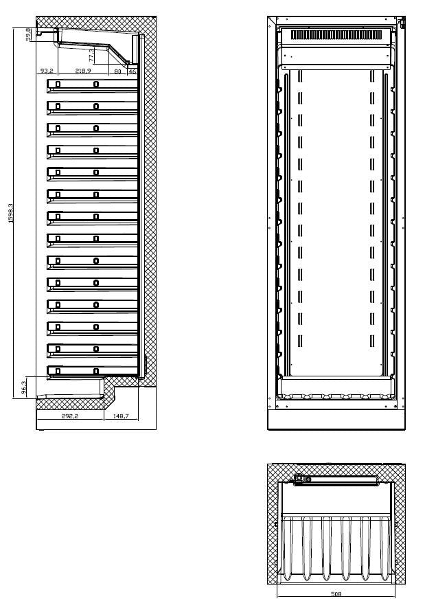 Cave à vin 325 litres 595x570x1780 mm 0.18 kW Combisteel - vue 3 - Cave à Vin pro CHR - Cuistéo