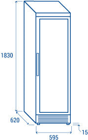 Cave à vin 350 litres brune TW 400 - Cool Head 595x620x1830 mm 300 W Coolhead - vue 4 - Cave à Vin pro CHR - Cuistéo