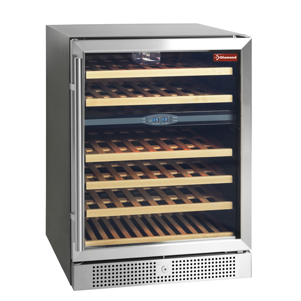 Cave a vins ventilée 160 litres bi- temperature - Diamond