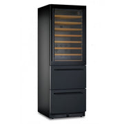 Cave à vin ventilée 72 bouteilles compartiment supérieur et 69 compartiment inférieur Modèle DW190BLACK - KlimaItalia
