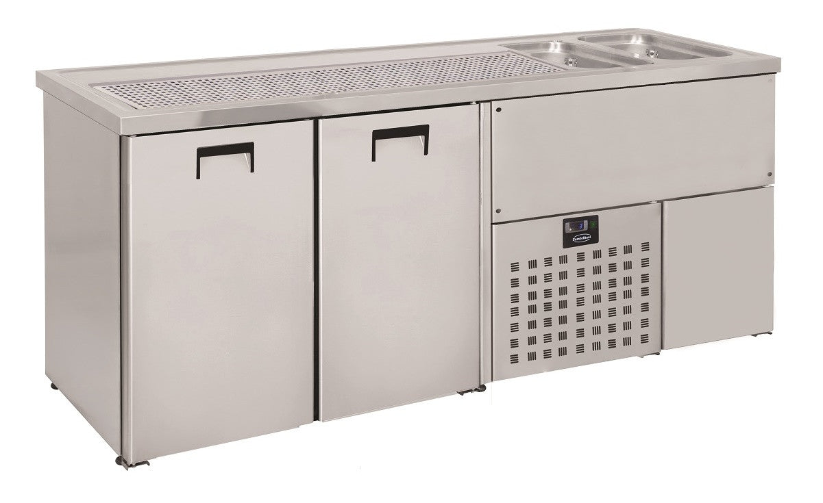 Refroidisseur de bière 2 portes inox 1950x700x950 mm 0.36 kW Combisteel - Refroidisseur de Bouteilles professionnel CHR - matériel cuisine pro - Cuistéo