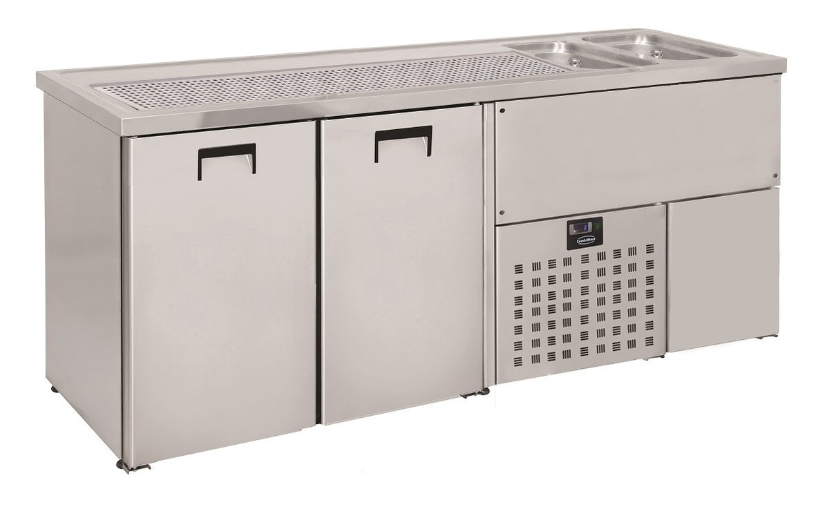 Refroidisseur de bière 2 portes inox 1950x700x950 mm 0.36 kW Combisteel - Refroidisseur de Bouteilles professionnel CHR - matériel cuisine pro - Cuistéo