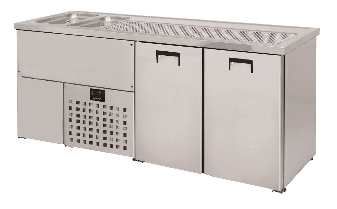 Refroidisseur de bière inox 2 portes 1950x700x950 mm 0.36 kW Combisteel - Refroidisseur de Bouteilles professionnel CHR - matériel cuisine pro - Cuistéo