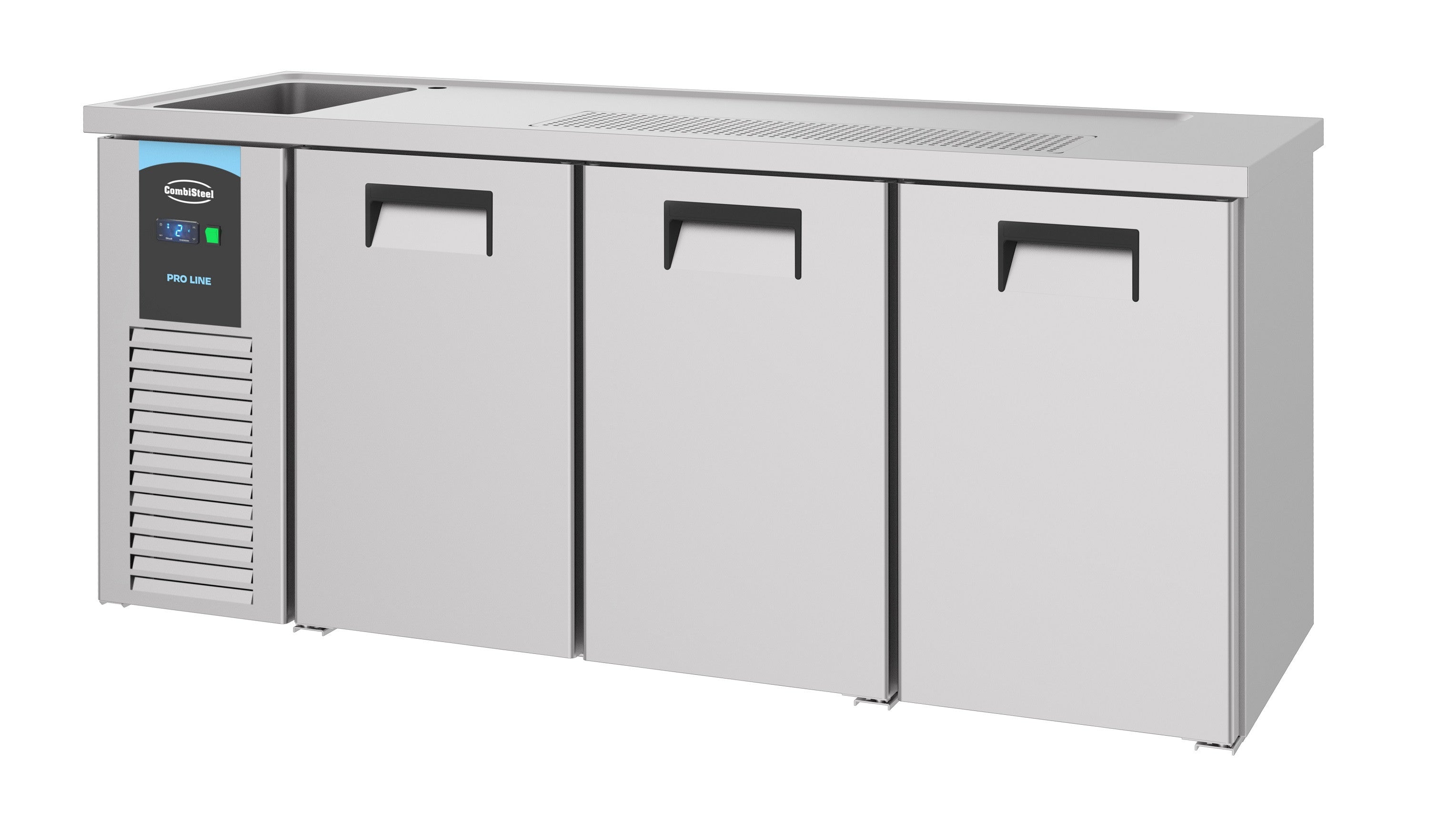 Refroidisseur de bière inox 3 portes 2100x700x950 mm 0.36 kW Combisteel - Refroidisseur de Bouteilles professionnel CHR - matériel cuisine pro - Cuistéo