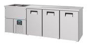 Refroidisseur de bière inox 3 portes 2l 2500x700x950 mm 0.46 kW Combisteel - Refroidisseur de Bouteilles professionnel CHR - matériel cuisine pro - Cuistéo