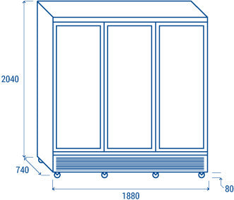 Réfrigérateur à boissons 1600 litres RCG 1900 - Cool Head 1880x740x2040 mm 695 W Coolhead - vue 7 - Armoire à boissons pro CHR - Cuistéo