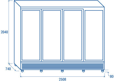 Vitrine réfrigérée à boissons 2300 litres RCG 2500B - Cool Head 2508x740x2040 mm 1380 W Coolhead - vue 7 - Armoire à boissons pro CHR - Cuistéo