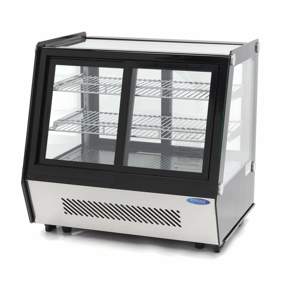 Réfrigérateur vitré - 125L - 71cm - Portes coulissantes avant et arrière 160 W Maxima - Vitrine réfrigérée à poser professionnel CHR - matériel cuisine pro - Cuistéo