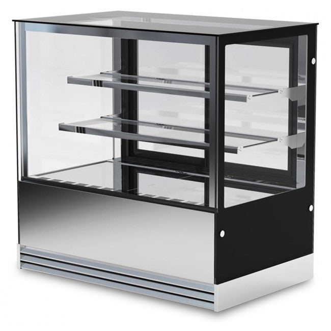 Vitrine pâtisserie en verre avec quatre côtés, 2 étagères Modèle DELUXE122PSV - KlimaItalia