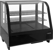 Saladette réfrigérée - 100L - Noir - Double vitrage Saro - Vitrine réfrigérée à poser professionnel CHR - matériel cuisine pro - Cuistéo
