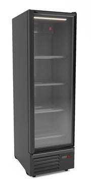 Réfrigérateur 550 litres - noir 1 porte en verre avec 4 grilles 630x840x2140 mm Combisteel - Vitrine réfrigérée murale professionnel CHR - matériel cuisine pro - Cuistéo