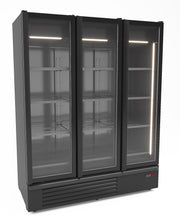 Réfrigérateur 3 portes en verre noir 1555l avec 12 grilles 1620x790x2140 mm Combisteel - Vitrine réfrigérée murale professionnel CHR - matériel cuisine pro - Cuistéo