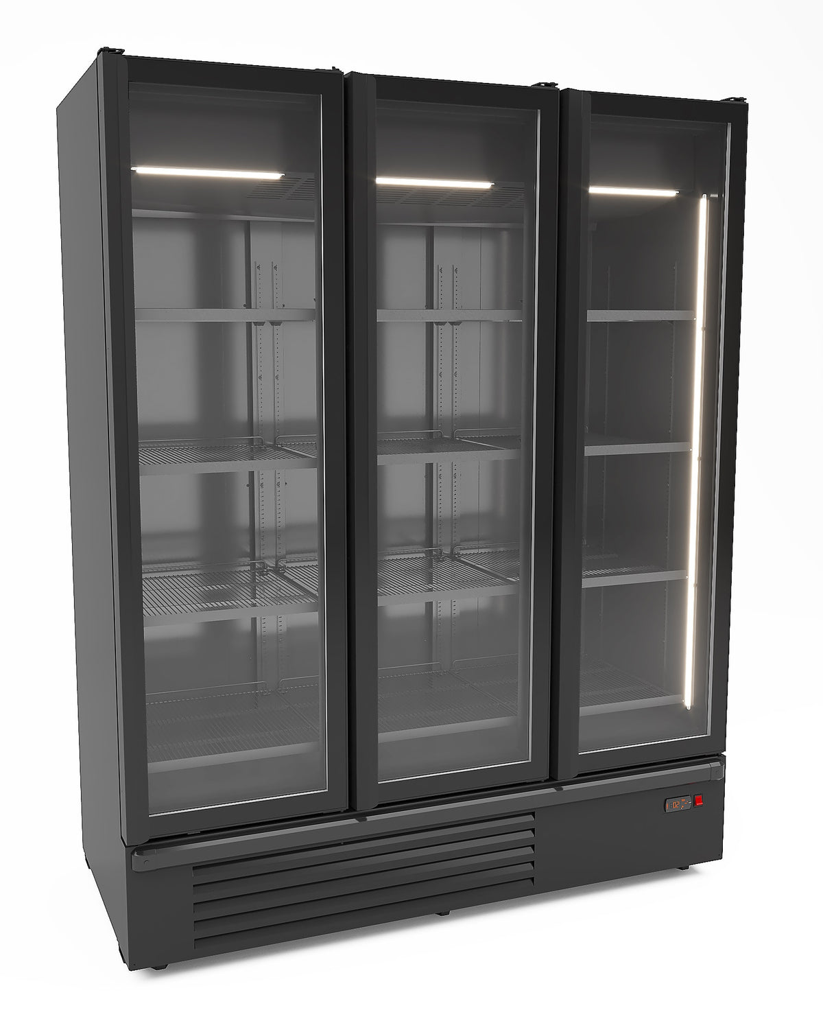 Réfrigérateur 3 portes en verre noir 1555l avec 12 grilles 1620x790x2140 mm Combisteel - Vitrine réfrigérée murale professionnel CHR - matériel cuisine pro - Cuistéo