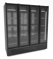 Réfrigérateur 1850l 4 portes en verre noir avec étagères inox 1910x790x2140 mm Combisteel - Vitrine réfrigérée murale professionnel CHR - matériel cuisine pro - Cuistéo