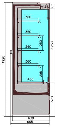 Vitrine froide murale 1.5 1510x665x1920 mm 1.52 kW Combisteel - vue 2 - Vitrine réfrigérée murale pro CHR - Cuistéo