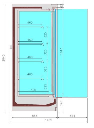Vitrine réfrigérée murale 2035x850x2050 mm 0.11 kW Combisteel - vue 2 - Vitrine réfrigérée murale pro CHR - Cuistéo