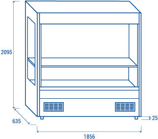 Vitrine réfrigérée à viande 1856 mm VS 18 - Cool Head 942 L 2 kW Coolhead - vue 10 - Vitrine réfrigérée murale pro CHR - Cuistéo