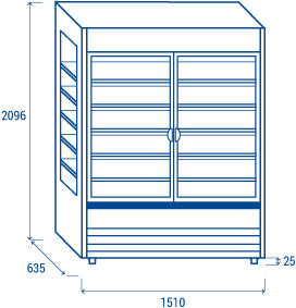 Vitrine réfrigérée murale 1510 mm 3NZ 15 - Cool Head 912 L 817 W Coolhead - vue 11 - Vitrine réfrigérée murale pro CHR - Cuistéo
