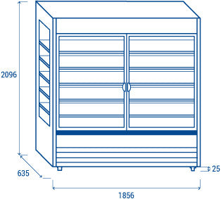 Vitrine réfrigérée murale portes battantes 1856 mm 3NZ 18 - Cool Head 1130 L 996 W Coolhead - vue 11 - Vitrine réfrigérée murale pro CHR - Cuistéo